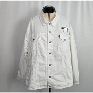Levi's Ex Boyfriend Trucker Jacket Women's 4X White Original Style NWT